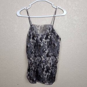 HAUTE HIPPIE Camo Studded 100% Silk Camisole Top XS (4511)